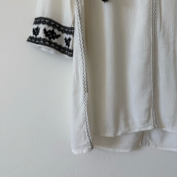 Denim & Supply Ralph Lauren Gauzy Cotton Southwestern Embroidered Boho Tunic Top - Picture 3 of 8